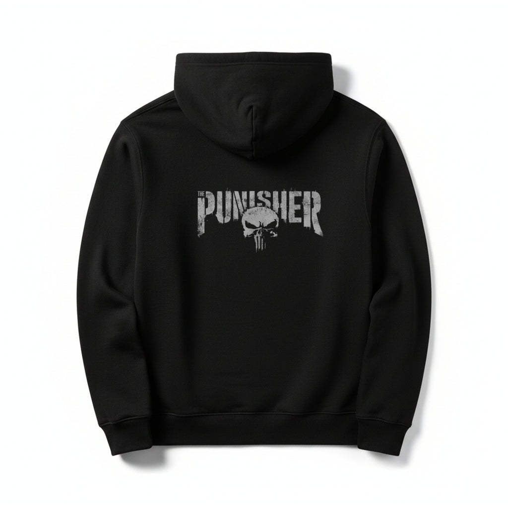 The Punisher Skull-Themed Black Vigilante Hoodie