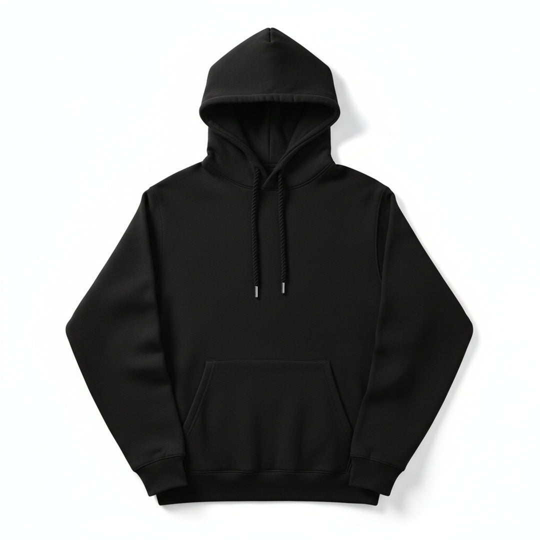 Classic Plain Streetwear Hoodie – Black & White