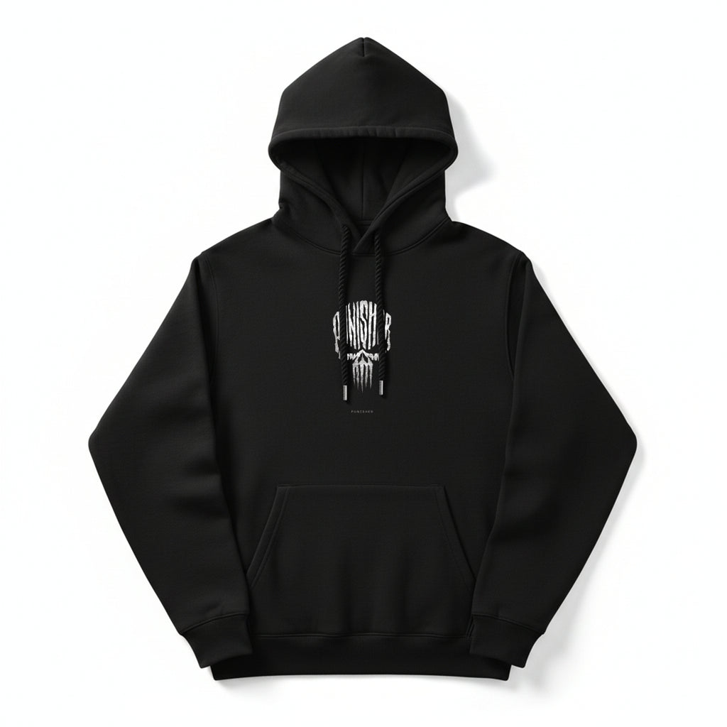 The Punisher Skull-Themed Black Vigilante Hoodie