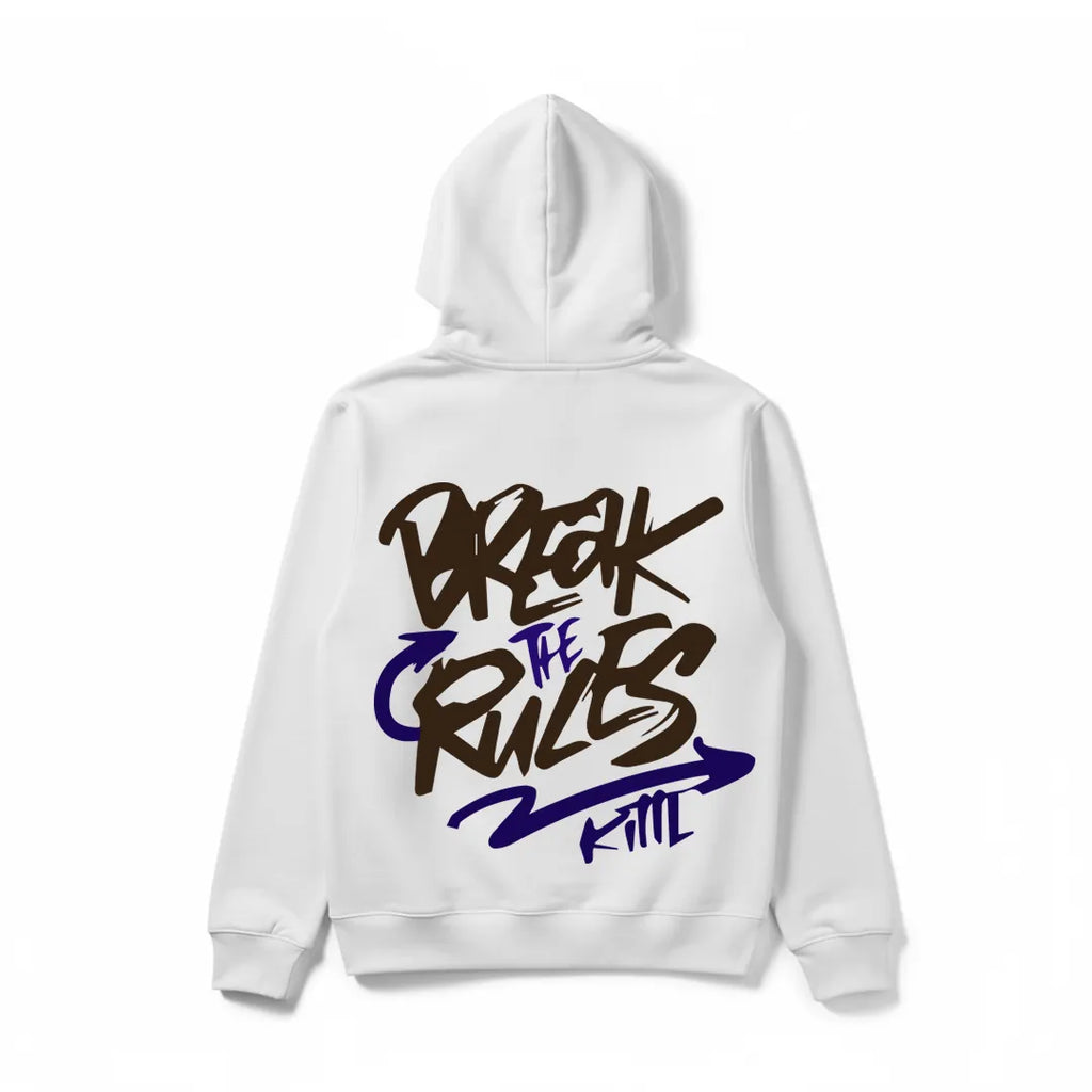 Break the Rules – Motivational Graphic Hoodie - Silver Stich