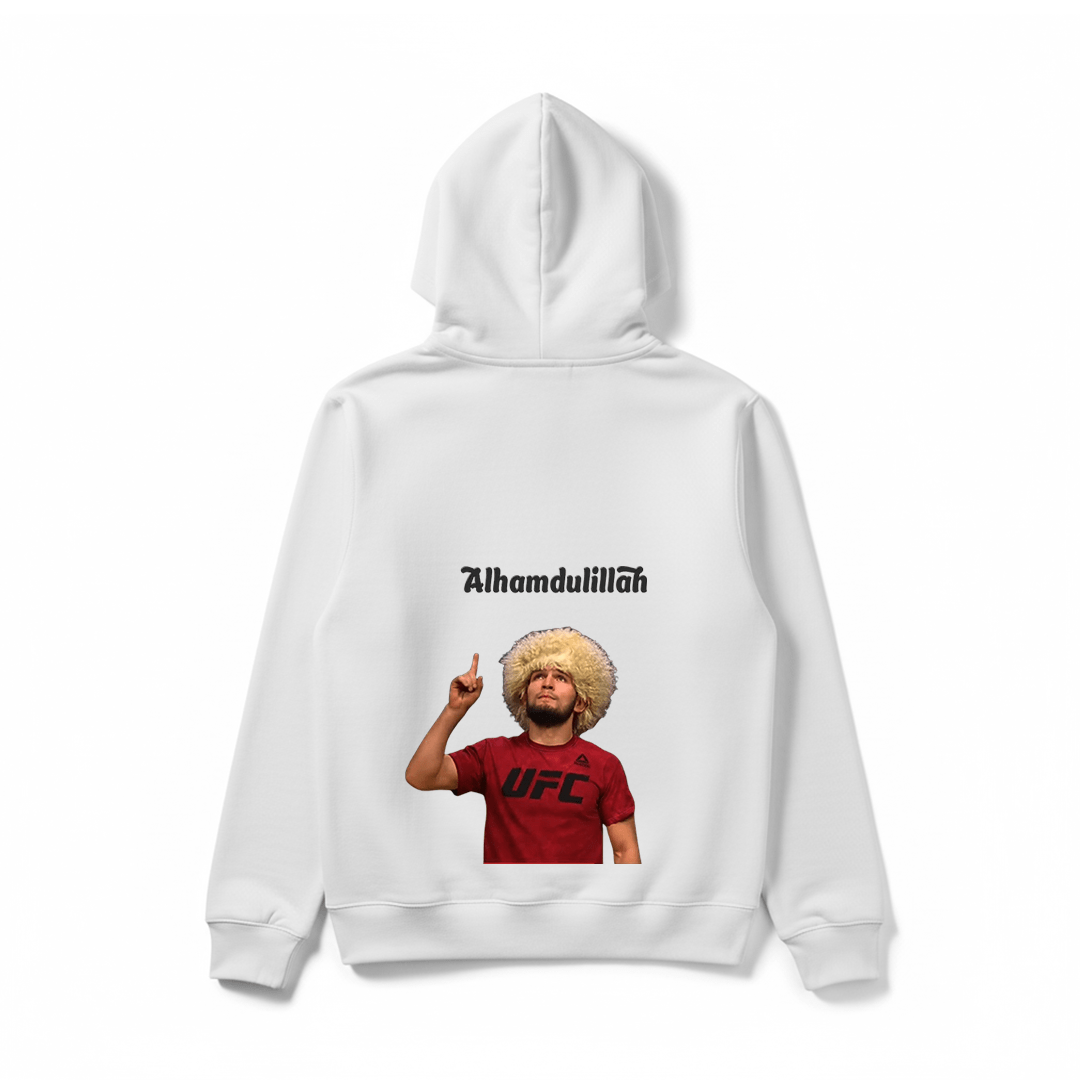 Khabib Nurmagomedov "Alhamdulillah" Dagestan Fighter Hoodie - Silver Stich